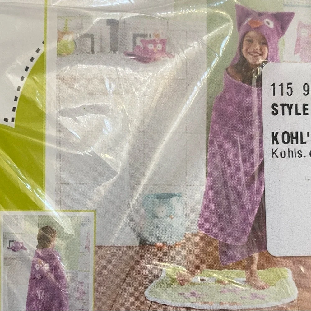 NWT Jumping Beans Hooded Bath Wrap - Owl